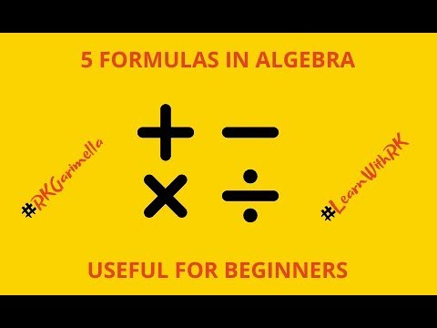 5 Useful Algebra Formulas for Beginners || RK Garimella || #LearnWithRk