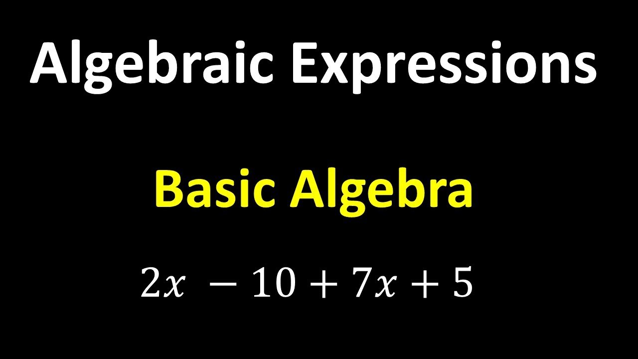 Algebraic Expressions – Algebra Basics