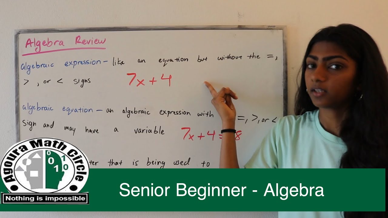 Senior Beginner - Algebra Presented by Joshna Jose Jude