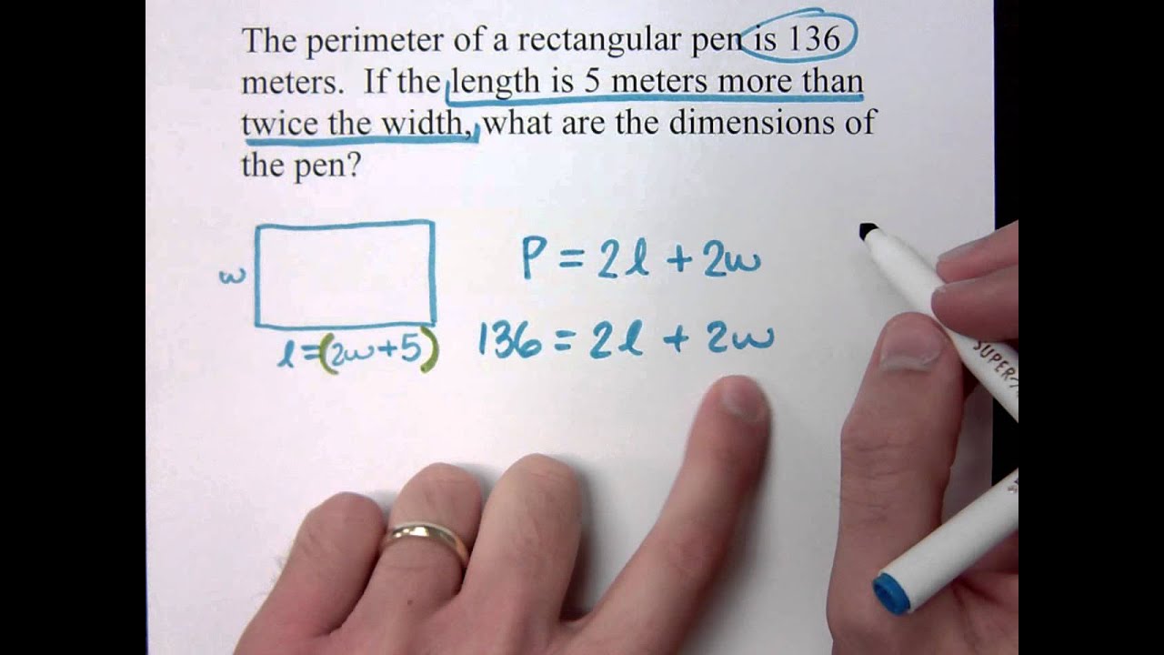 Beginning Algebra - Part 29 (Word Problems - Perimeter)