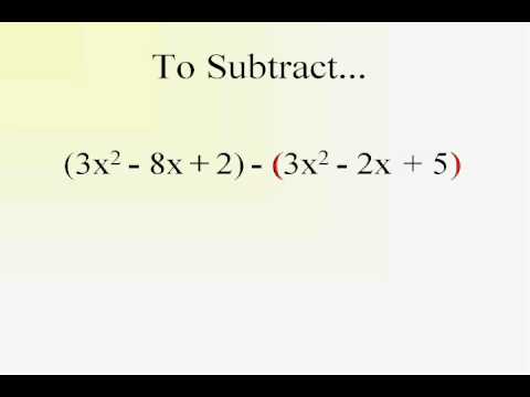 Beginning Algebra & Adding Subtracting Polynomials