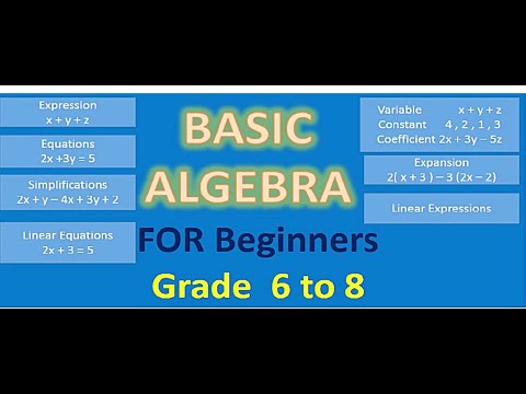 Algebra - Basic , Algebra for Beginners for Grade 6 to 8 Algebra , Easy Basic Algebra for 6