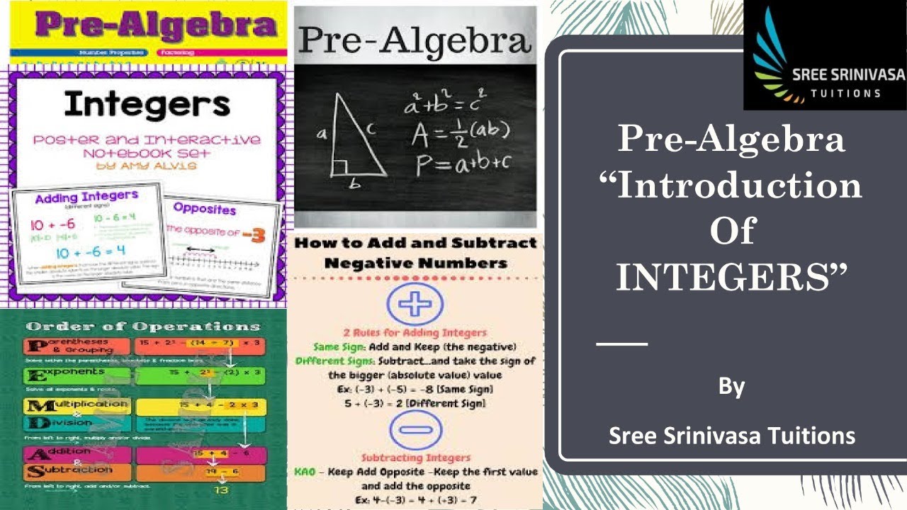 Pre-Algebra - Basic Introduction! | Negative numbers | Algebra for Beginners | Basics of Algebra