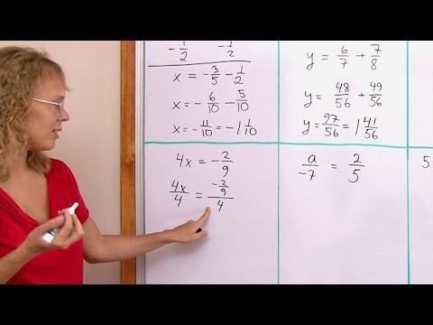 Equations with fractions: lesson for beginners (pre-algebra)