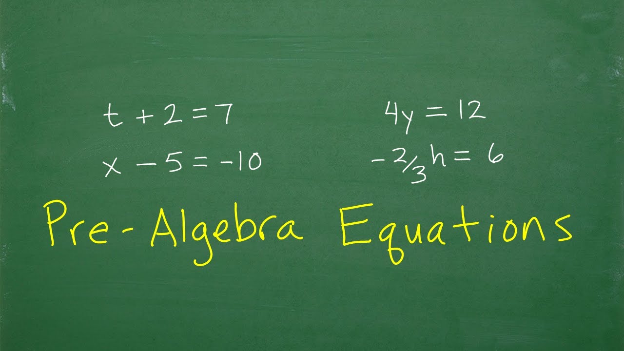 Pre-Algebra Level Equations – Master BASIC Algebra