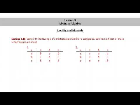 Pure Math for Pre-Beginners - Lesson 3 - Abstract Algebra - Part 3 - Identity and Monoids