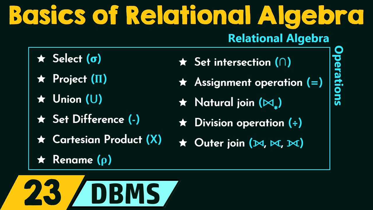 Basics of Relational Algebra