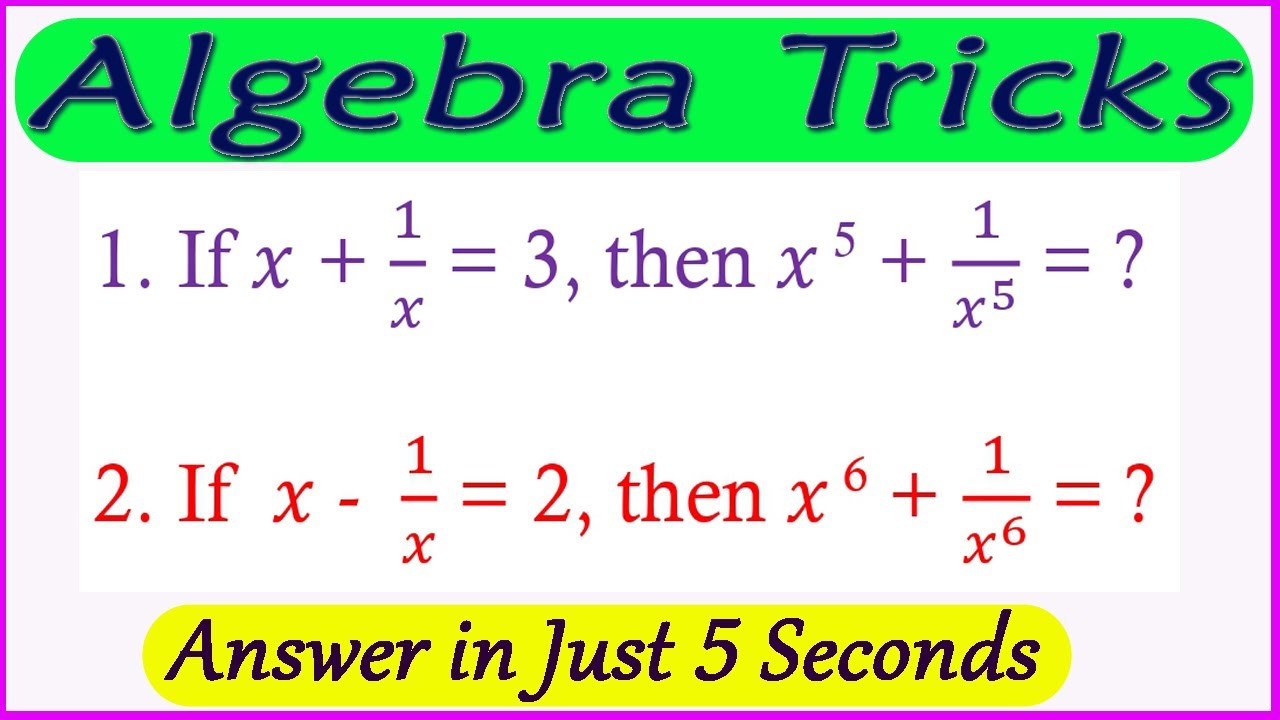 Algebra Tricks I Best Algebra Tricks in Telugu I Useful to all Competitive Exams I Ramesh Sir Maths