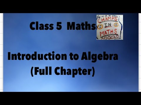 Introduction to Algebra/Class 5/Mathematics